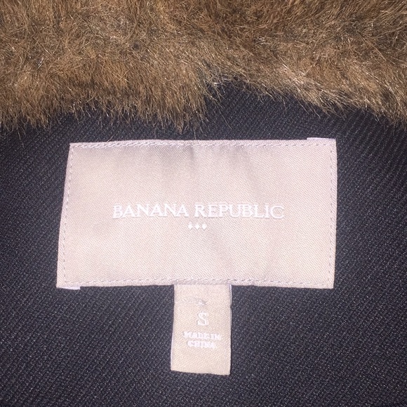 ❄️NWOT Banana Republic faux fur trim long jacket - Picture 2 of 8